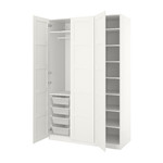 PAX Wardrobe, white, Bergsbo white, 150x60x236 cm