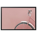 BJÖRKSTA Picture and frame, pink bicycle, black, 118x78 cm