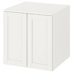 SMÅSTAD / PLATSA Cabinet, white with frame, with 1 shelf, 60x55x63 cm