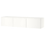 BESTÅ TV bench with doors, white, Västerviken white, 180x42x38 cm