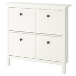 HEMNES Shoe cabinet with 4 compartments, white, 107x101 cm