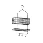 BLECKSJÖN Shower hanger, two tiers, black, 31x56 cm