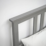 HEMNES Bed frame with 4 storage boxes, grey stained, Lönset, 160x200 cm