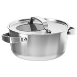 SENSUELL Pot with lid, stainless steel, grey, 4 l