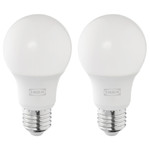 SOLHETTA LED bulb E27 806 lumen, dimmable/globe opal white, 2 pack