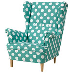 STRANDMON Children's armchair, Ebbetorp dotted turquoise