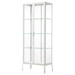 MILSBO Glass-door cabinet, white, 73x175 cm