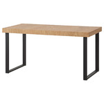 TARSELE Extendable table, oak veneer/black, 150/200x80 cm