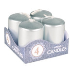 Christmas Advent Candle 4pcs, silver