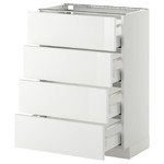 METOD/MAXIMERA  Base cab 4 frnts/4 drawers, white, Ringhult white, 60x37 cm