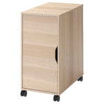 ALEX Storage unit on castors, white stained oak effect/black, 36x76 cm