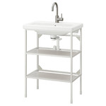 ENHET / TVÄLLEN Open wash-stand with 2 shelves, white/Glypen tap, 64x43x87 cm