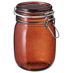 KRÖSAMOS Jar with lid, red-brown, 1 l