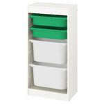TROFAST Storage combination, white, green white, 46x30x94 cm