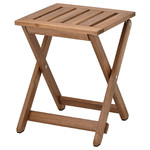 NÄMMARÖ Stool, outdoor, folding/light brown stained, 37x45 cm