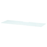 BESTÅ Top panel for TV, glass white/light green, 120x40 cm