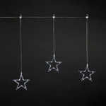 Christmas Stars 3 LED Window Decoration, warm/cool white, battery-operated