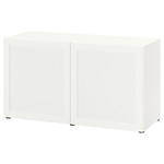 BESTÅ Storage combination with doors, white, Hanviken white, 120x42x65 cm