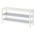 TJUSIG Bench with shoe storage, white, 108x50 cm