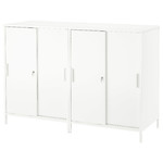 TROTTEN Cabinet with sliding doors, white, 160x110 cm