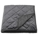 MJUKPLISTER Bedspread, dark grey, 260x250 cm