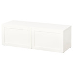 BESTÅ Shelf unit with doors, Hanviken white, 120x40x38 cm