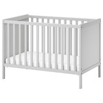 SUNDVIK Cot, grey, 60x120 cm