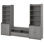 HAUGA TV/storage combination, grey, 277x46x199 cm