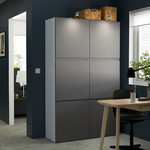 BESTÅ Storage combination with doors, white, Västerviken dark grey, 120x42x193 cm