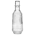 SÄLLSKAPLIG Carafe with stopper, clear glass, patterned, 1 l