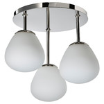 DEJSA Ceiling lamp with 3 lamps, chrome-plated, opal white glass