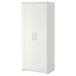 BRIMNES Wardrobe with 2 doors, white, 78x190 cm