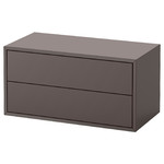 EKET Cabinet with 2 drawers, dark grey, 70x35x35 cm