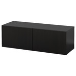 BESTÅ Shelf unit with doors, Lappviken black-brown, 120x40x38 cm