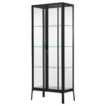 MILSBO Glass-door cabinet, anthracite, 73x175 cm