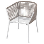 SEGERÖN Outdoor chair with armrests, white/beige