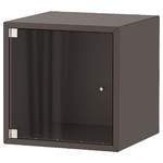 EKET Wall cabinet with glass door, dark grey, 35x35x35 cm