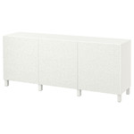 BESTÅ Storage combination with doors, white, Laxviken white, 180x40x74 cm