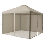 HIMMELSÖ Gazebo with net, dark grey/grey-beige