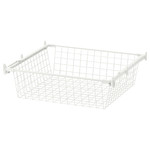HJÄLPA Wire basket with pull-out rail, white, 60x55 cm