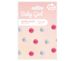 Garland Decoration Balls Baby Girl 250cm, light pink