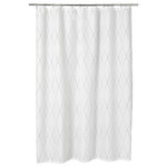 BASTSJÖN Shower curtain, white, grey/beige, 180x200 cm