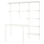 BOAXEL / LAGKAPTEN Shelving unit with table top, white, 187x62x201 cm