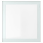 GLASSVIK Glass door, white/light green clear glass, 60x64 cm