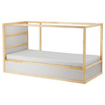 KURA Reversible bed, white, pine, 90x200 cm