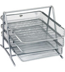 Desktop File Storage Organizer File Tray VIP GR-069S, silver