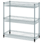 OMAR Shelving unit with 3 baskets, galvanised, 92x36x94 cm