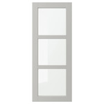 LERHYTTAN Glass door, light grey, 40x100 cm