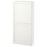 BESTÅ Wall cabinet with 2 doors, white/Hanviken white, 60x22x128 cm