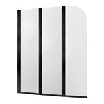 3-Piece Bath Screen Modern, black